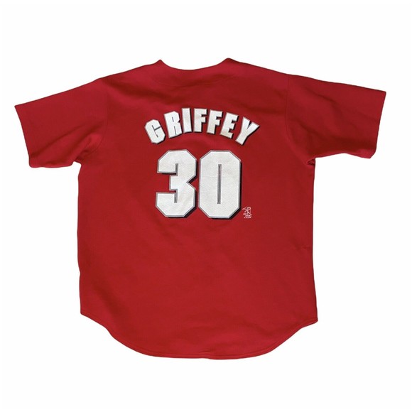 Vintage Ken Griffey Jr. Baseball Jersey Mens L True Fan Cincinnati Reds SS - Picture 1 of 9